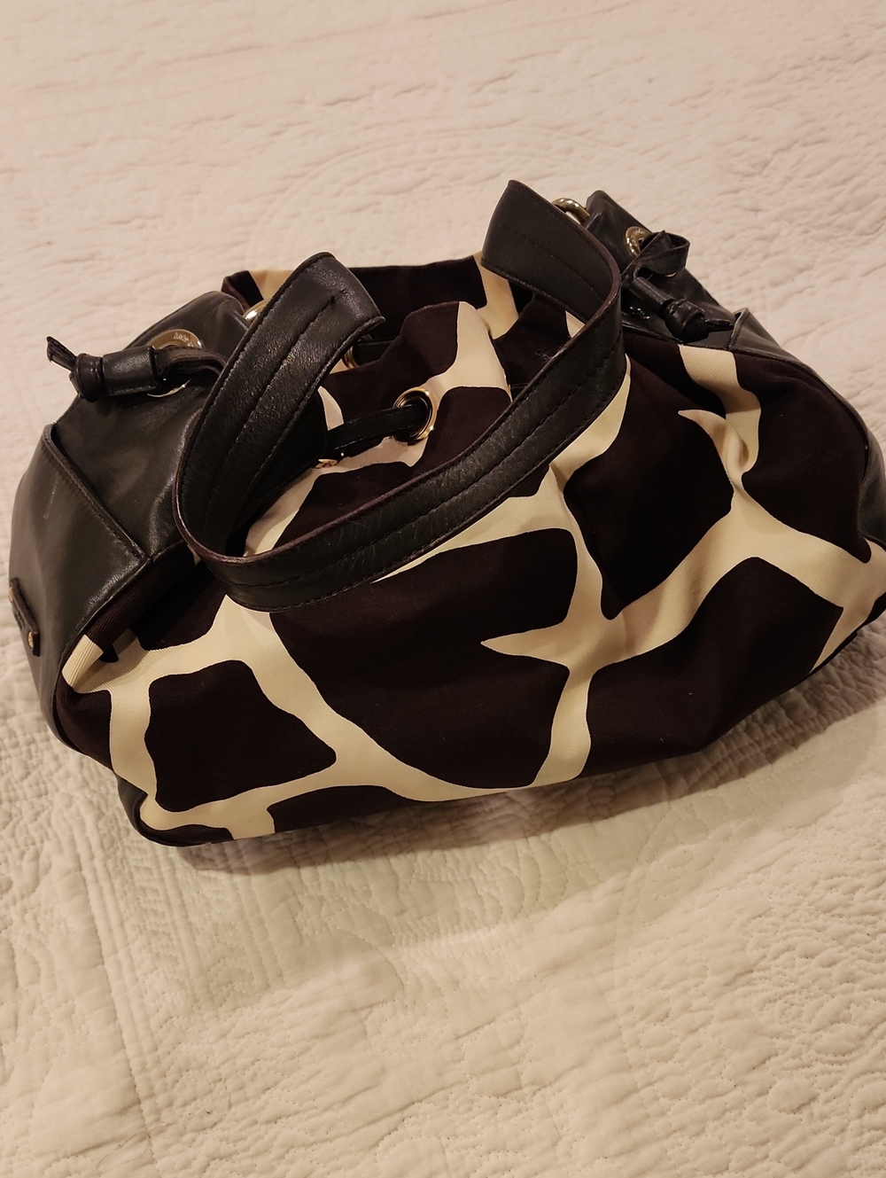 kate spade Brown and Cream Graphic Hobo Bag
